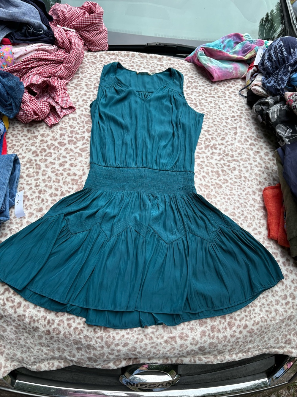 Ramy Brook Size Small Teal Sleeveless Fit-and-Flare Dress